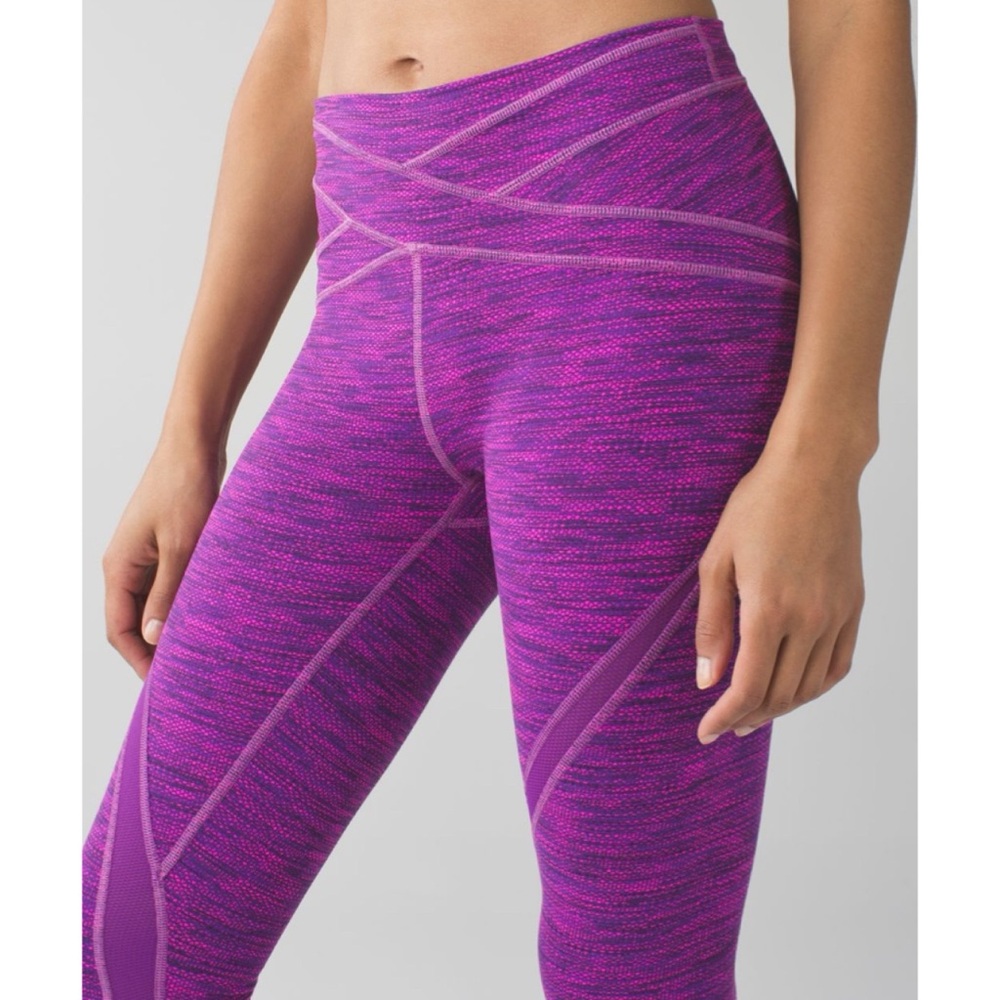Lululemon Free Flow Crop Diamond Jacquard Space Dye Tender Violet 6 - Picture 4 of 8